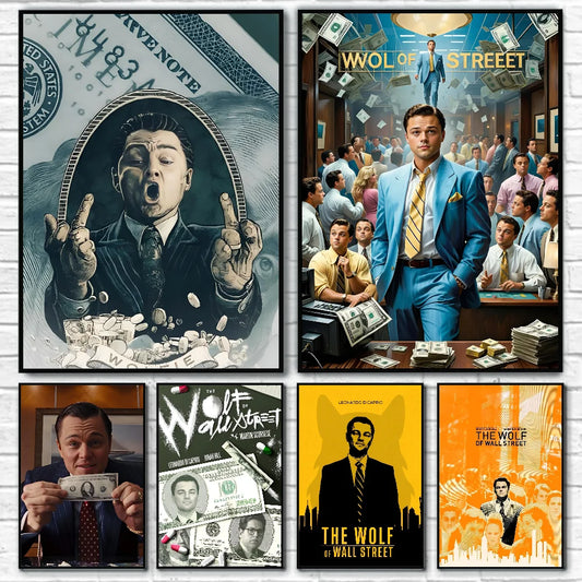 Wolf of Wall Street – Självhäftande Filmposter i Vattentåligt Papper